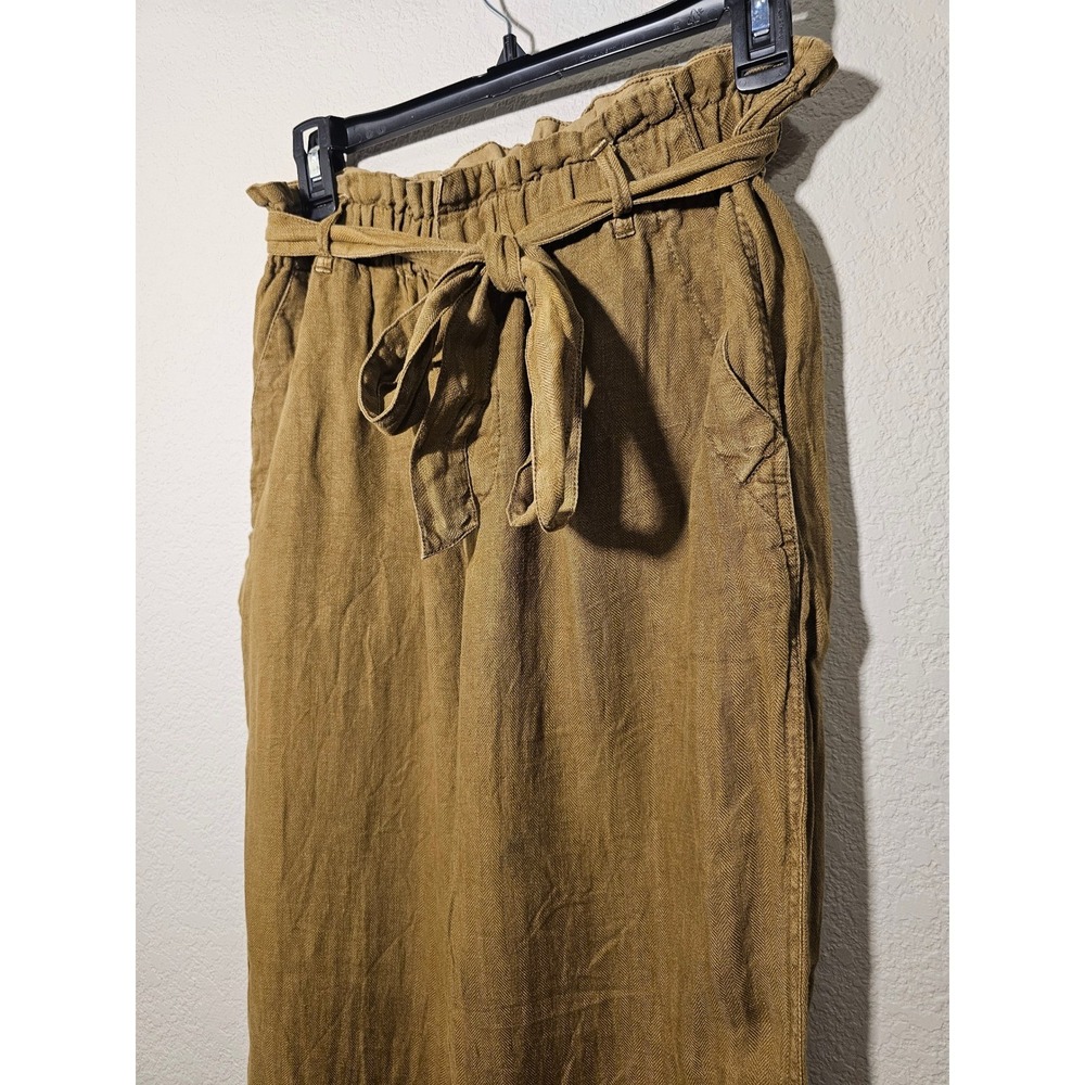 Free People Tie Belt Pants Mustard Brown XS Fairycore Boho Cottage Downtown Girl
